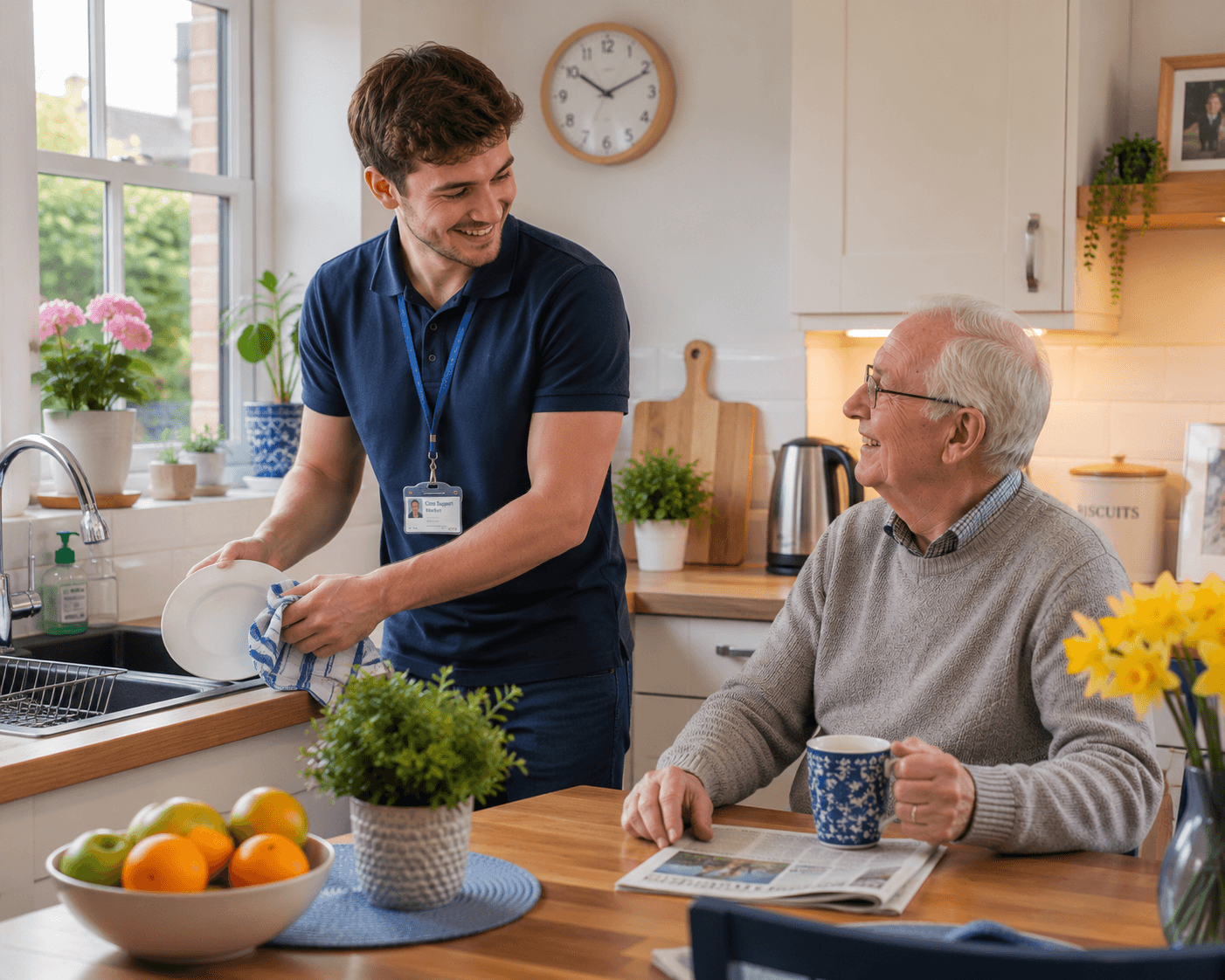 Light help with meals and tidying at home